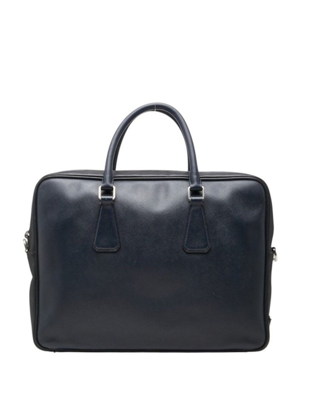 Prada Handbag Business Bag Navy Black Saffiano Leather
